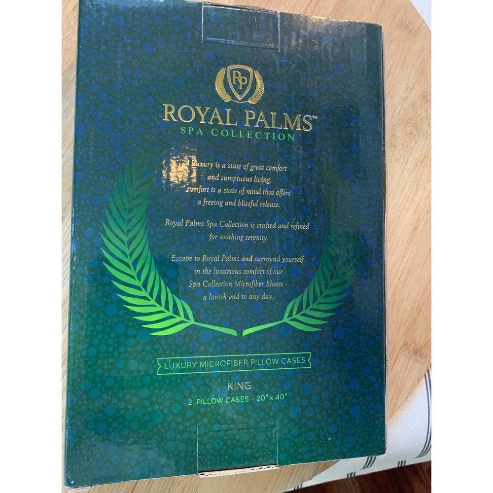 Royal Palms Spa‎ Collection King Pillowcases 2 Pack Ivory Luxury Microfiber NEW